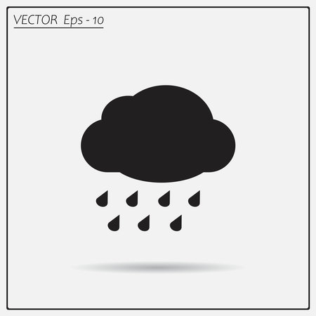 cloud with rain weather vector iconのイラスト素材