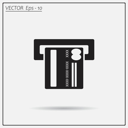 Inserting credit card - vector iconのイラスト素材