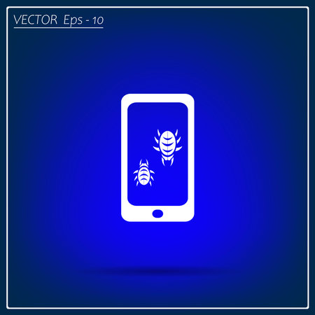 Protection of the software, protection of the system against computer viruses. Virus design over gray background, vector illustrationのイラスト素材