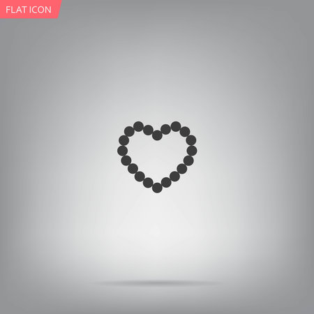 Heart icon - vector illustration. Flat design style with shadow. Eps 10のイラスト素材