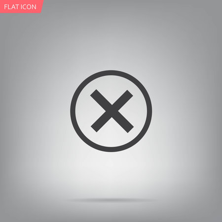 Delete icon. Cross sign in circle - can be used as symbols of wrong, close, deny etc. Vector illustration, EPS 10のイラスト素材