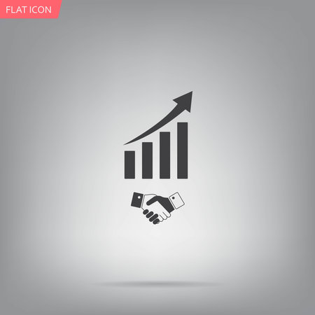 Business growth concept. Handshake with graph stock.のイラスト素材