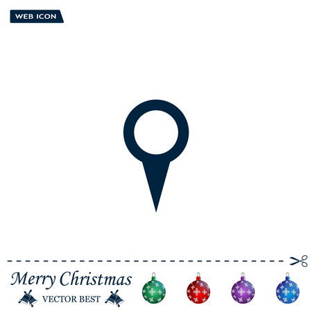 Map pointer - vector icon, flat designのイラスト素材