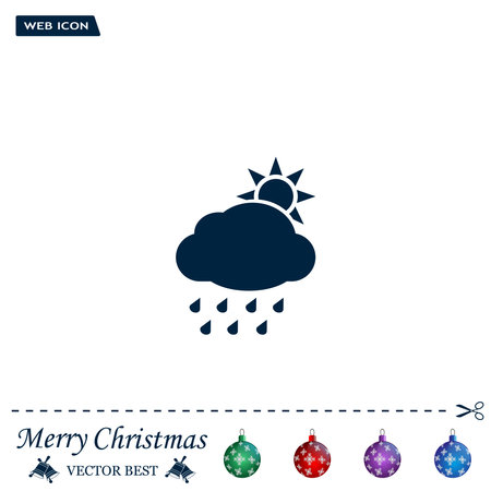 rain cloud sun iconのイラスト素材