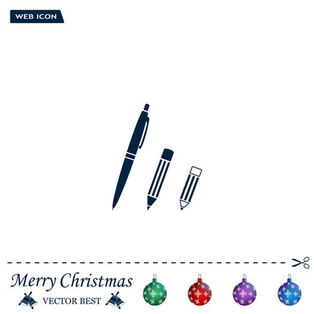 Pen and Pencil flat iconのイラスト素材