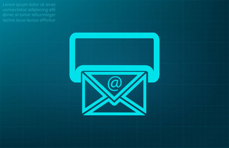 Mail box icon with shadow. Mail box vector icon.のイラスト素材