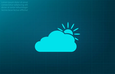 Drawing of a sun and cloudのイラスト素材