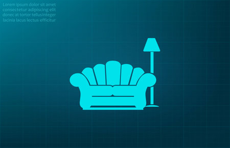 Sofa and lamp Iconのイラスト素材