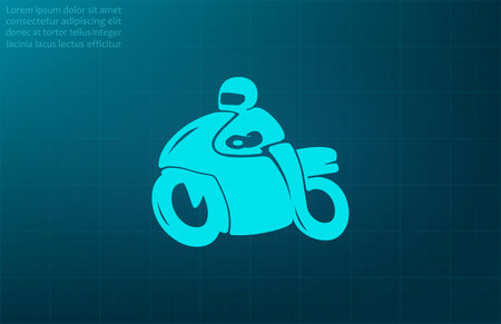 Motorcycle vector icon. Motorcyclist sign. Flat illustration of motor racing.のイラスト素材