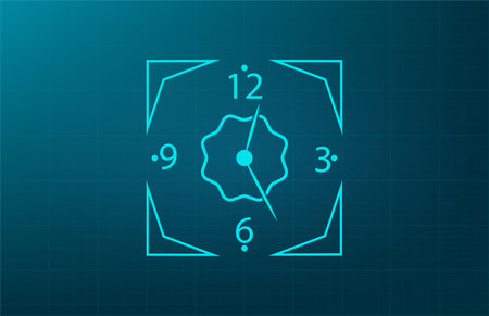 vector clock icon with shadowのイラスト素材