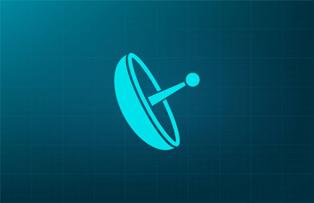 Radar Vector icon satellite dish tv technology.のイラスト素材