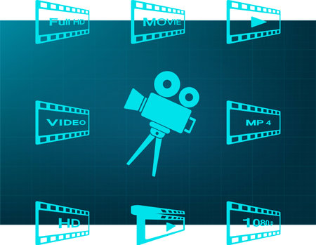 Movie icons set.のイラスト素材