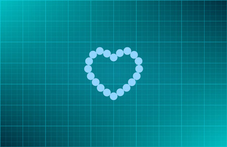 Pearl beads as heart on a white backgroundのイラスト素材