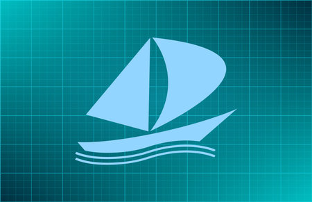 yacht vector iconのイラスト素材