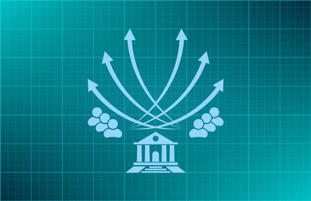 Vector illustration with the image of arrows and peopleのイラスト素材
