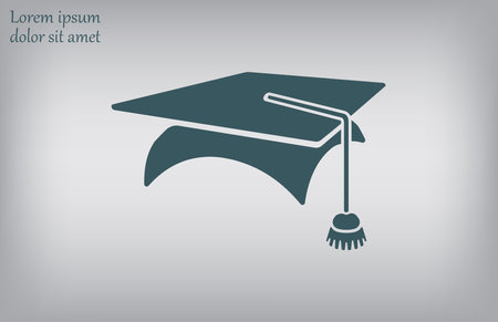 Graduation cap icon, vector illustration. Flat design style eps 10のイラスト素材