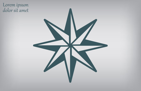 Flat icon of wind rose. Vector illustration. Eps 10.のイラスト素材
