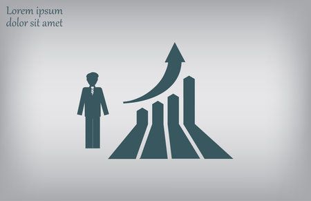 Businessman icon, vector illustration. Flat design style. EPS 10のイラスト素材