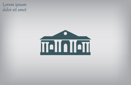 Flat icon of Bank building. Vector illustration. Eps 10.のイラスト素材
