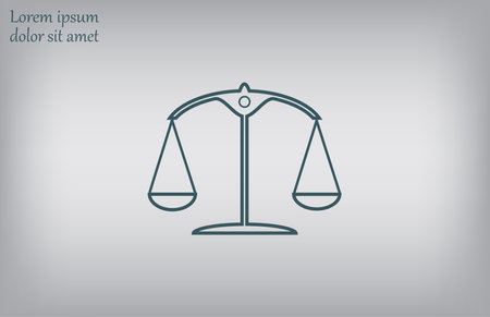 Scales of justice icon, vector illustration. Flat design style.のイラスト素材