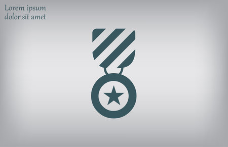Medal icon, vector illustration. Flat design style eps 10のイラスト素材