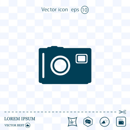 Camera vector icon. Illustration isolated on transparent background for graphic and web designのイラスト素材