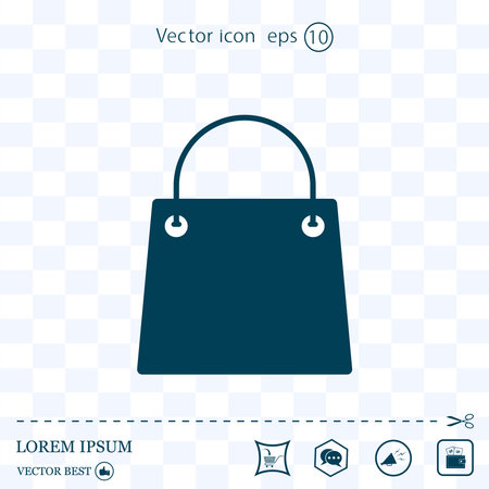 Shopping bag vector icon. Illustration isolated on transparent background.のイラスト素材
