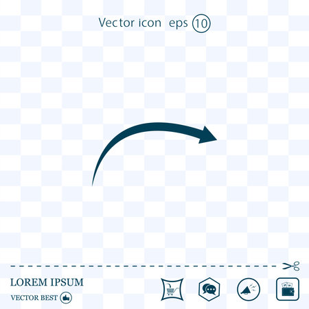 Right arrow vector icon. Illustration isolated on transparent background for graphic and web designのイラスト素材
