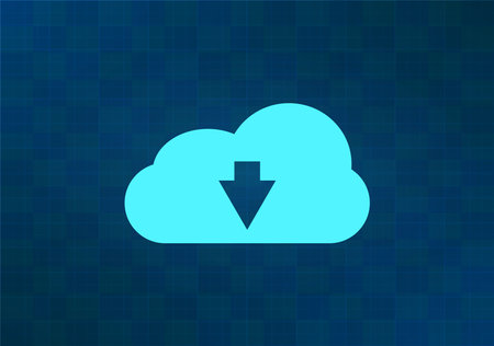 Download from cloud icon. Flat design style. Made in vector illustration