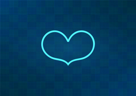 Heart icon. Love symbol. Valentine's day. Blue background. Vector illustrationのイラスト素材