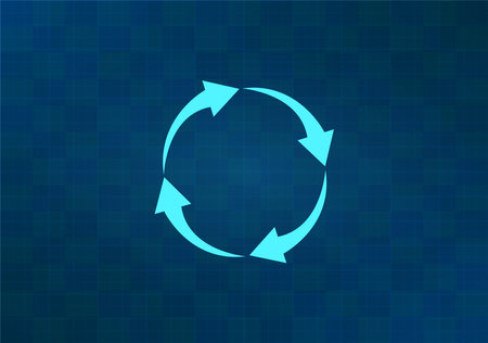 Arrow circle icon - cycle, loop & roundabout signs etcのイラスト素材