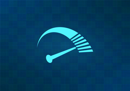 Speedometer icon or sign with arrow