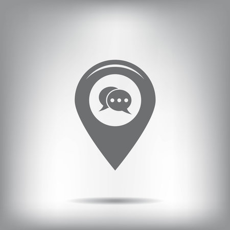 Map pointer with speech bubble icon. Vector illustration. Eps 10.のイラスト素材