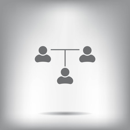 Three people connected in a network - symbol for download. Vector icons for video, mobile apps, Web sites and print projects.のイラスト素材