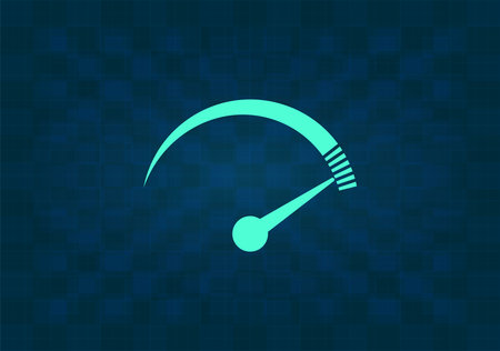 Speedometer icon or sign with arrow