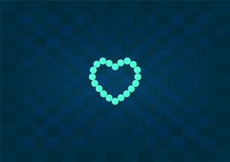 Pearl beads as heart on a white backgroundのイラスト素材