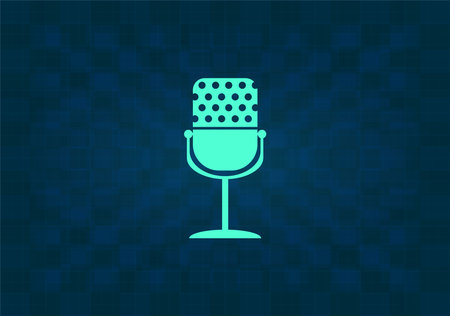 microphone web icon, flat designのイラスト素材