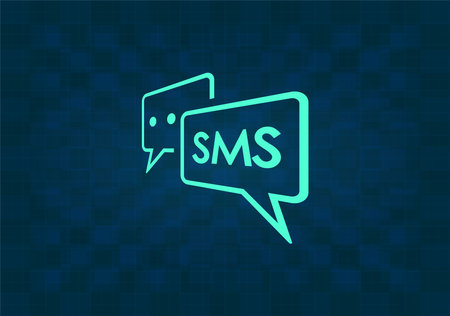 SMS message icon. Speech bubble with sms text. Vector illustrationのイラスト素材