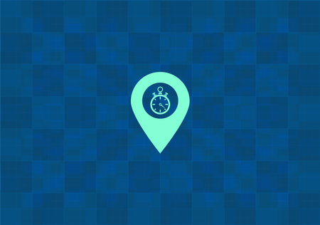 Illustration of a map mark icon with a timerのイラスト素材
