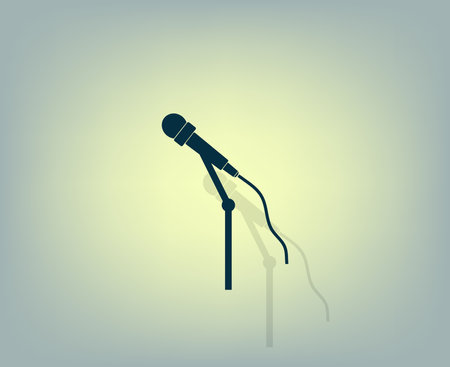 microphone web icon, flat designのイラスト素材