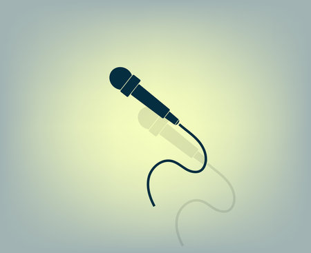 microphone web icon, flat designのイラスト素材