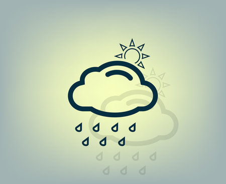 rain cloud sun iconのイラスト素材