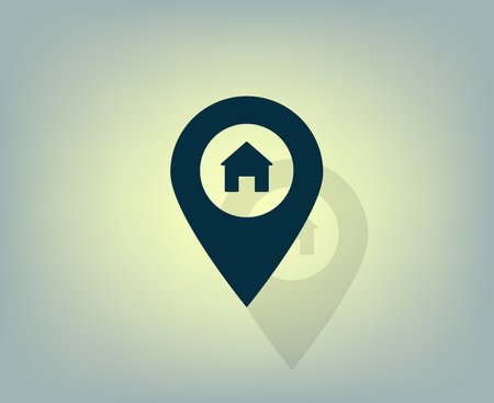 Home pin, Map pin iconのイラスト素材