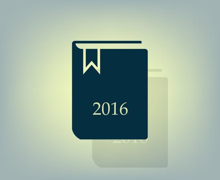 Diary 2016, vector stationary notebook with elastic bandのイラスト素材