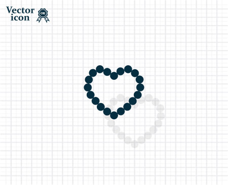 Pearl beads as heart on a white backgroundのイラスト素材