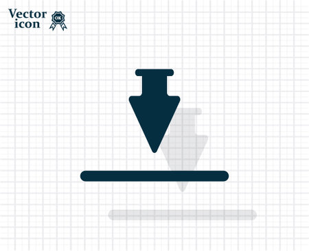 Download icon. Upload button. Flat style.のイラスト素材