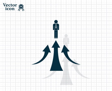 business man climbs graph barsのイラスト素材