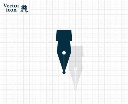 Fountain pen icon, flat designのイラスト素材