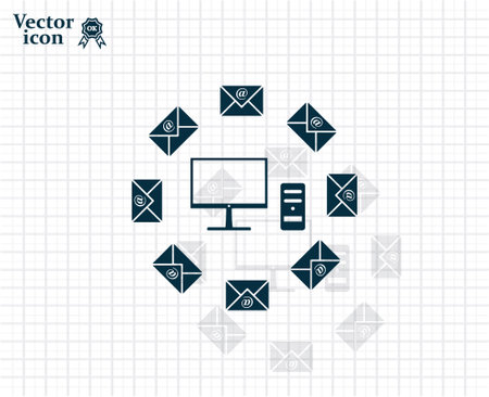 mail computer, vector illustrationのイラスト素材