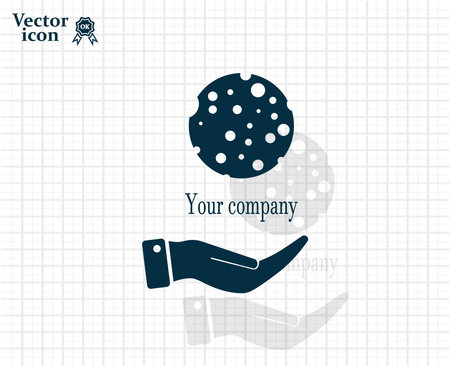 Ball with holes logo vector icon.のイラスト素材